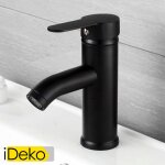 Ideko - robinet de lavabo m�langeur robinet salle de bain standard famille noir
