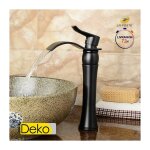 Robinet de salle de bain cascade mitigeur vasque haut peintre noir retro style