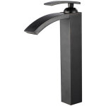 Ideko - robinet de salle de bain mitigeur lavabo cascade haut cascade noir flexible Ideko - robinet de salle de bain mitigeur lavabo cascade haut cascade noir flexible