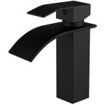 Ideko - robinet de salle de bain mitigeur lavabo en laiton finition peinture noir cascade robinet d'evier ...