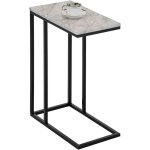 Idimex - table d'appoint rectangulaire debora, en m�tal noir et d�cor marbre blanc