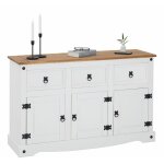 Idimex - buffet salon campo l 125 m bois massif, blanc et brun Idimex - buffet salon campo l 125 m bois massif, blanc et brun