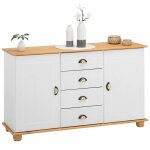 Idimex - buffet salon colmar l 133 cm bois massif, blanc et brun Idimex - buffet salon colmar l 133 cm bois massif, blanc et brun