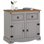 Idimex - buffet salle  manger ramon l 87 cm en bois massif - gris