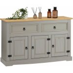 Idimex - buffet salle � manger tequila l 133 cm en bois massif - gris