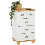 Idimex - commode chambre colmar l 49 cm en bois massif - blanc et brun Idimex - commode chambre colmar l 49 cm en bois massif - blanc et brun