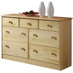 Idimex - commode en pin rondo, 3 + 4 tiroirs vernis naturel Idimex - commode en pin rondo, 3 + 4 tiroirs vernis naturel