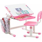 Idimex - ensemble bureau et chaise pour enfant tutto de coloris blanc et rose