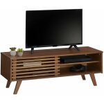 Idimex - meuble tv sean, 4 niches en pin massif lasur� brun fonc�