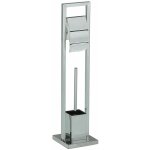 Porte - papier toilette toma avec porte brosse  wc, en mtal chrom