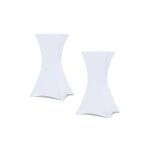 Lot de 2 housses blanches pour table haute pliante 105 cm