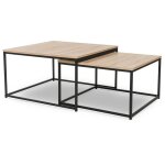 Idmarket - lot de 2 tables basses gigognes detroit - design industriel - naturel