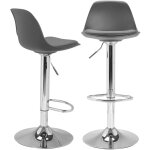Idmarket - lot de 2 tabourets de bar karl design gris Idmarket - lot de 2 tabourets de bar karl design gris