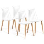 Idmarket - lot de 4 chaises lily blanches pour salle à manger Idmarket - lot de 4 chaises lily blanches pour salle à manger