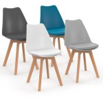 Idmarket - lot de 4 chaises scandinaves sara - mix color gris fonc, gris clair, blanc et bleu - multicolore ...
