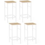 Idmarket - lot de 4 tabourets de bar detroit design industriel bois et m�tal blanc