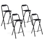 Idmarket - lot de 4 tabourets de bar pliants delson noirs