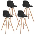 Idmarket - lot de 4 tabourets de bar sara noir Idmarket - lot de 4 tabourets de bar sara noir