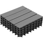 Idmarket - lot de 5 dalles de terrasse wodhy clipsables bois composite gris 30 x 30 cm Idmarket - lot de 5 dalles de terrasse wodhy clipsables bois composite gris 30 x 30 cm