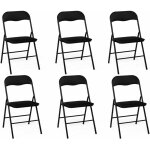 Idmarket - lot de 6 chaises pliantes kity noires en pu