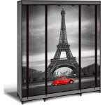 Idmarket ? armoire de rangement penderie pliable en tissu gris ? dimensions 132x45x178cm ? structure ...