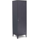 Idmarket - armoire vestiaire ester porte m�tal gris fonc� design industriel