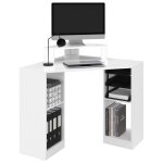 Idmarket - bureau d'angle harry blanc gain de place bureau informatique avec rangements