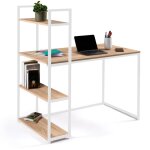 Idmarket - bureau biblioth�que detroit design industriel bois et m�tal blanc