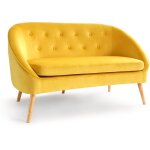 Idmarket - canap banquette en velours sonia jaune