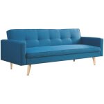Idmarket - canap droit scandinave 3 places convertible lars bleu canard