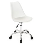Idmarket - chaise de bureau scandinave sara blanche  roulettes
