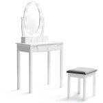 Idmarket - coiffeuse bella avec miroir led et tabouret Idmarket - coiffeuse bella avec miroir led et tabouret