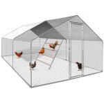 Idmarket - enclos poulailler 12 m² 4x3 m avec grand perchoir 4 niveaux en bois acier galvanisé Idmarket - enclos poulailler 12 m² 4x3 m avec grand perchoir 4 niveaux en bois acier galvanisé