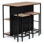 Idmarket - ensemble table de bar �lot detroit et 2 tabourets design industriel