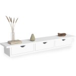 Idmarket - etag�re murale console d'entr�e lise 3 tiroirs blanche