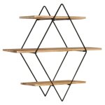 Etagre murale losange lily 3 niveaux bois et mtal design industriel