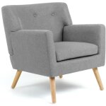 Idmarket - fauteuil scandinave liv en tissu gris chin�