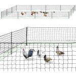 Idmarket - kit clôture filet à poules 50 m avec porte 15 piquets double pointe Idmarket - kit clôture filet à poules 50 m avec porte 15 piquets double pointe