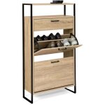 Idmarket - meuble  chaussures 12 paires luis 2 portes avec tiroir design industriel