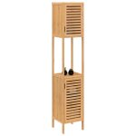 Idmarket - meuble colonne salle de bain bambou bea 2 portes