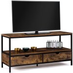 Idmarket - meuble tv 113 cm dayton 2 tiroirs bois effet vieilli design industriel