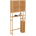 Idmarket - meuble wc 3 en 1 avec armoires de rangement bambou bea