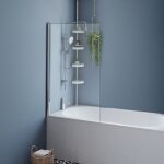 Idmarket ? pare - baignoire 1 volet 70x120 cm ? aluminium argent� ? verre tremp� 4 mm ? installation ...