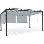 Idmarket - pergola dition luxe lames orientables 3x4 m et 4 stores gris clair