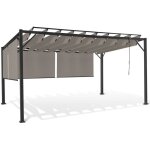 Idmarket - pergola dition luxe lames orientables 3x4 m et 4 stores taupe
