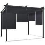 Idmarket - pergola �dition sp�ciale toit r�tractable 3x3 m et 4 stores gris anthracite