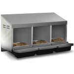Pondoir pour poules 3 emplacements nichoir en mtal avec fond