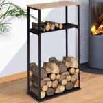 Idmarket - range bûches vertical large avec étagères 33 x 66 x 112 cm pour cheminée Idmarket - range bûches vertical large avec étagères 33 x 66 x 112 cm pour cheminée