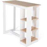 Idmarket - table de bar barth 2  4 personnes ajoure bois blanc et plateau faon htre
