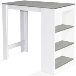 Idmarket - table de bar barth 2  4 personnes bois blanc plateau effet bton